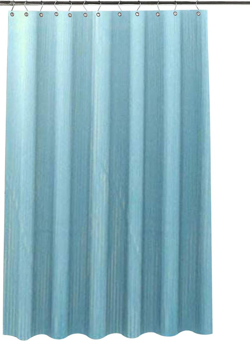 Kuber Industries Waterproof Shower Curtains|Grommet Top Ac Curtain|Indoor Drapes For Bathroom, Bedroom|Curtain Liner With Eyelet Rings|Sky Blue - Image 5