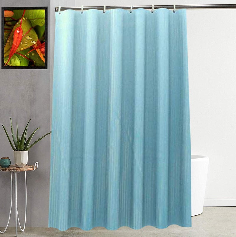 Kuber Industries Waterproof Shower Curtains|Grommet Top Ac Curtain|Indoor Drapes For Bathroom, Bedroom|Curtain Liner With Eyelet Rings|Sky Blue - Image 4
