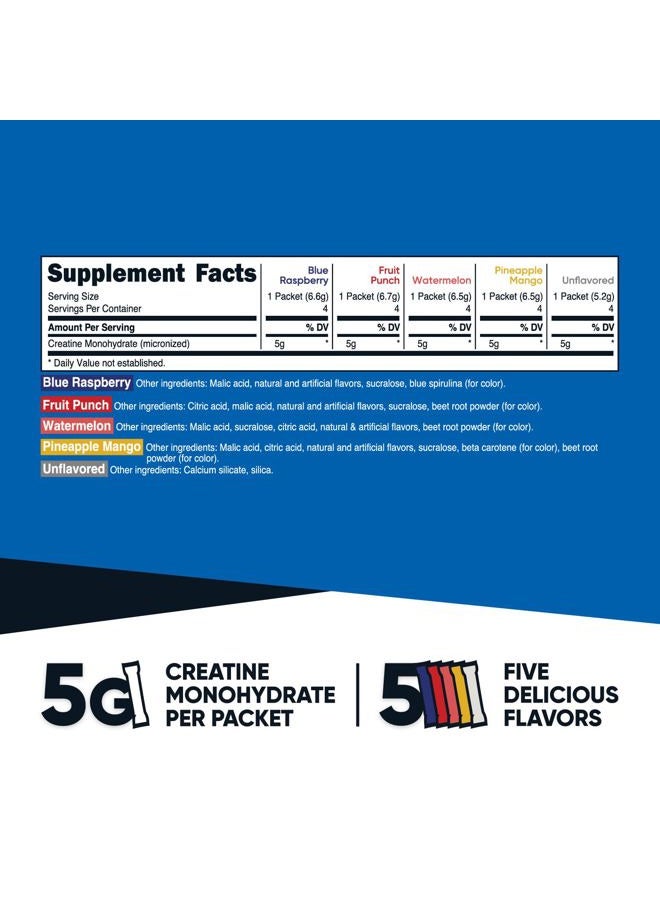 Nutricost مسحوق الكرياتين مونوهيدرات - عبوات متنوعة (5 نكهات، 20 حصة) - مجهرية، 5 جرام من الكرياتين مونوهيدرات لكل عبوة - Image 2