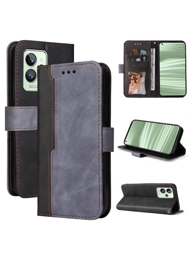 اس-توب جراب لهاتف OPPO Realme GT2 Pro مصنوع من جلد البولي يوريثان بلون مخيط - Image 1