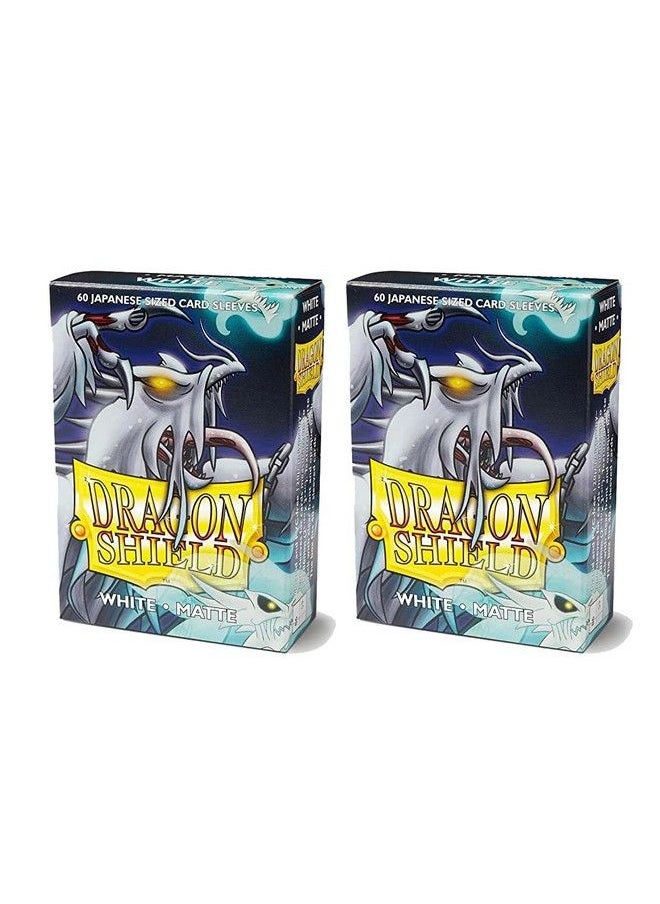 dragon shield - Bundle: 2 Packs Of 60 Count Japanese Size Mini Matte Card Sleeves Matte White - Image 1