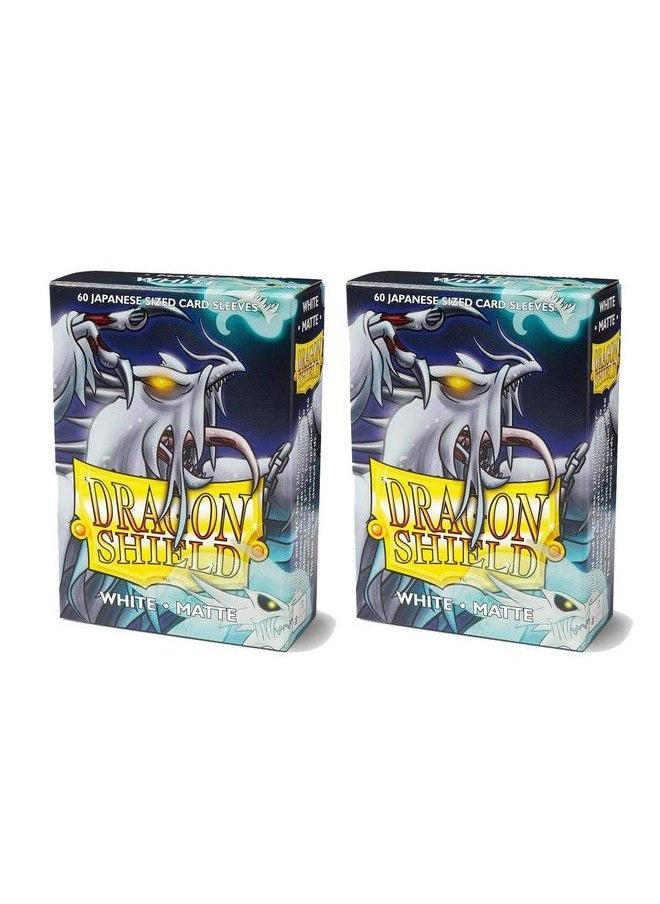 dragon shield - Bundle: 2 Packs Of 60 Count Japanese Size Mini Matte Card Sleeves Matte White - Image 1
