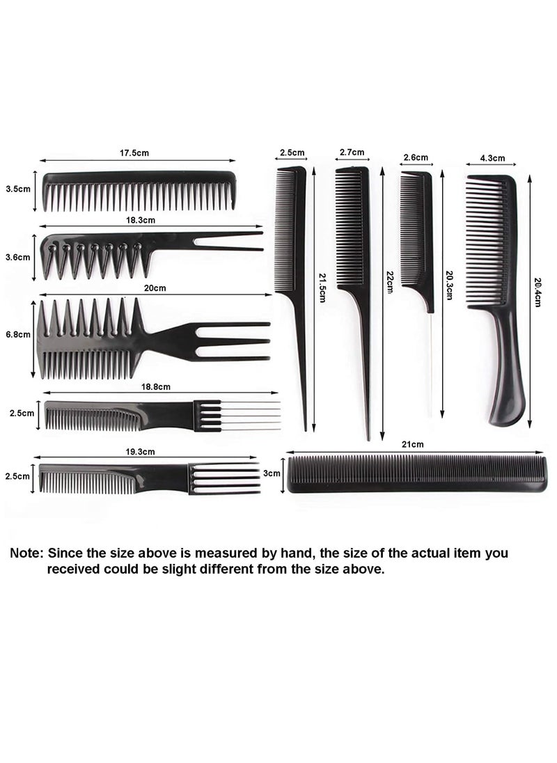 ECVV 10 Pcs/Set Complete Professional Salon Hairdressing Styling Tool Multifunction Pro Barbers Beautition Brush Combs Hair Cutting Comb Sets Kit Hair Massage for All Hair Types and Need  - Image 3