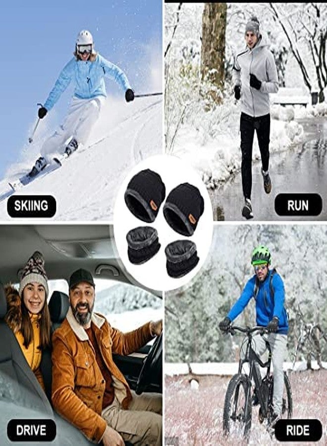 BeFall طقم قبعة شتوية رجالية مع وشاح، قبعات محبوكة دافئة، قبعة صوفية، مدفأة للرقبة مع بطانة صوفية سميكة، قبعة شتوية ووشاح للنساء (بني) - Image 4