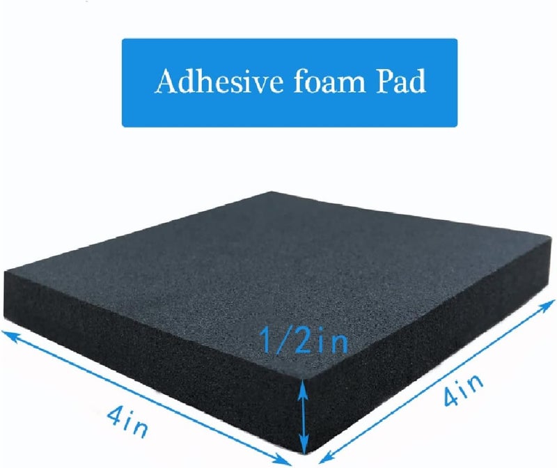 TYESMER 8 Pcs Foam Padding Sheet with Adhesive, Neoprene Rubber Adhesive Pads Closed Cell Foam Sheet for Insulation Soundproofing Anti-Slip Black (4" x 4" x 1/2", 8 Pcs) - Image 2