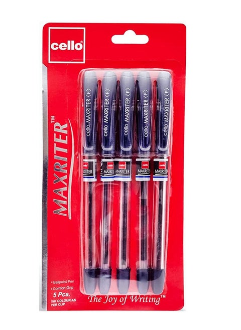 5-Piece Maxriter Ballpoint Pen Blue Ink