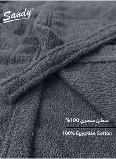 Sandy Sandy Kids Bathrobe with Hood, 100% Cotton Highly Absorbent, Unisex Plush Robe, Made in Egypt, Size S Grey  - Image 3