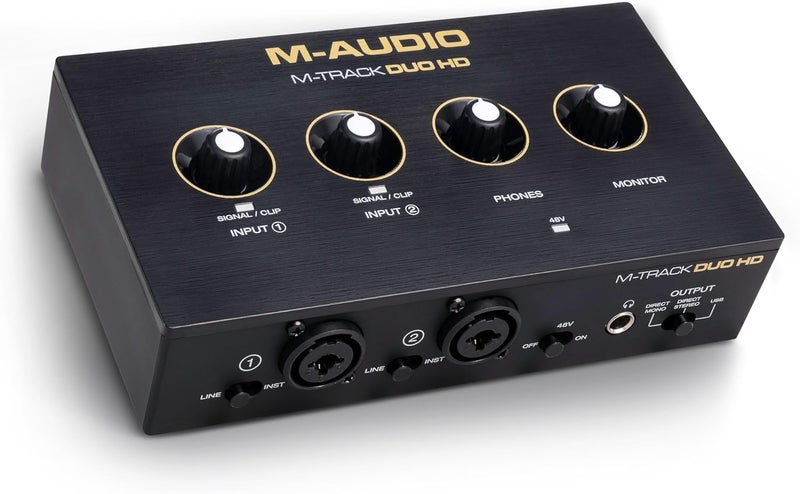 M-Audio Classic practical design M-Track Duo HD Audio Interface 24bit 192kHz for Recording, Streaming, Podcasting with USB-C, 2 XLR TRS Inputs, 2 TRS Outputs, Software Suite Ventilated design - Image 1