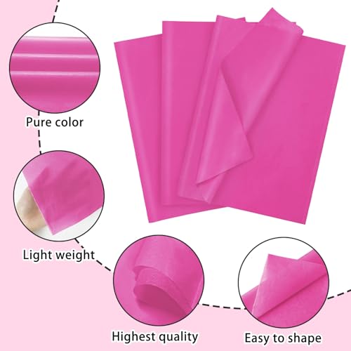 Laidans 120 Sheets 20"X14" Hot Pink Tissue Paper for Gift Bags Wrapping, Art Tissue Paper Bulk for Weddings Birthday Party Crafts Decoration - Image 4