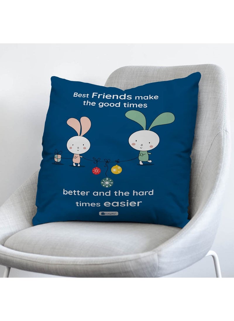 Indigifts Indigifts Satin 200TC Cushion Cover with Filler, 12x12 Inch, Multicolour, 1 Piece Cushion Cover, 1 Piece Fiber Filler  - Image 2