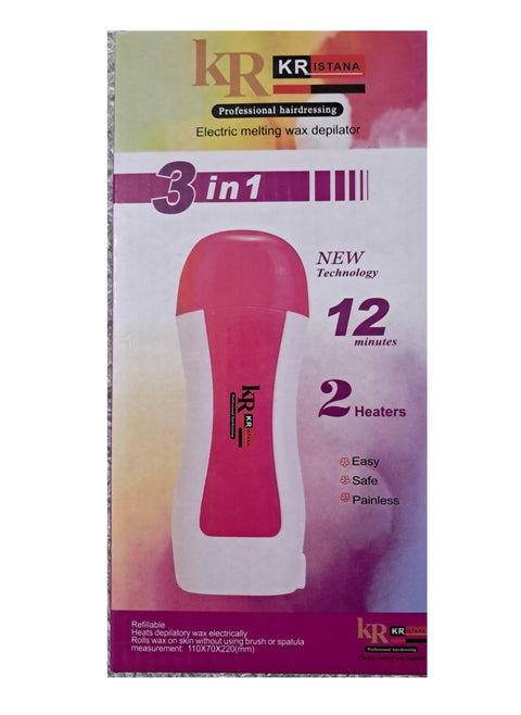 Wax Heater Hair Removal Machine with Roller Head White/Pink