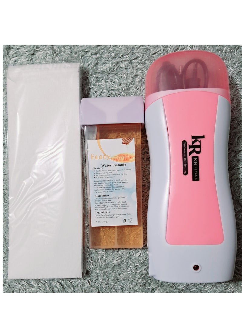 Generic - Wax Heater Hair Removal Machine with Roller Head White/Pink - Image 1