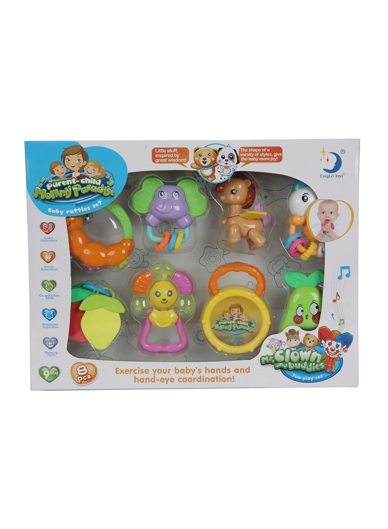 Parent Child Mommy Paradise Baby Rattles Set 8 Pieces - 209-11A8
