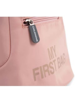 CHILDHOME Childhome, Baby Backpack, School, Kindergarten, Nursery, Two Compartments, Lunchbag/Bottle Capacity, Removable Safety Buckle, Waterproof, My First Bag, Pink And Copper  - Image 4