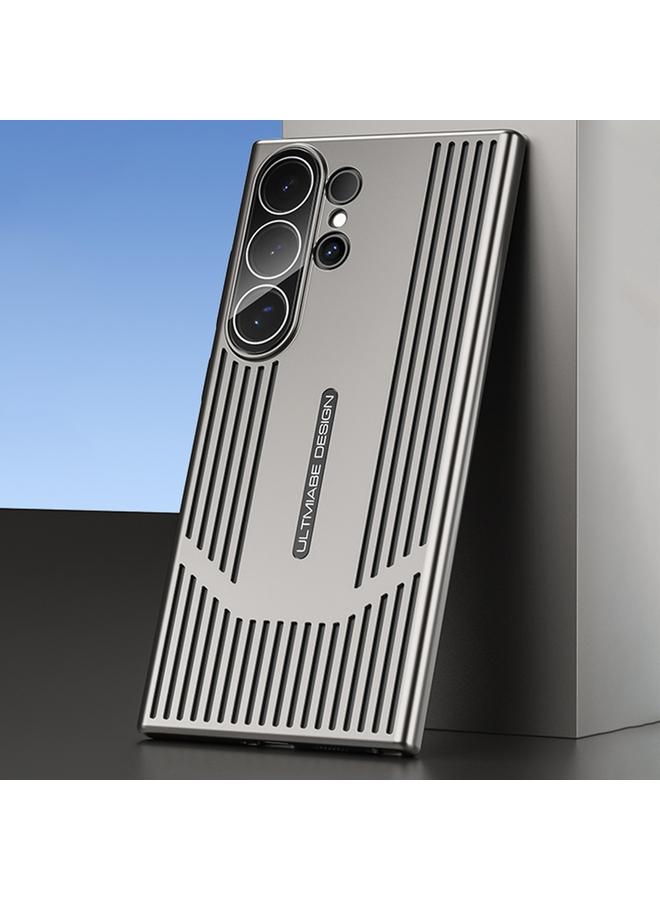 Green Tiger For Samsung Galaxy S24 Ultra 5G Ice Sense Heat Dissipation Electroplating Frosted Phone Case(Grey)