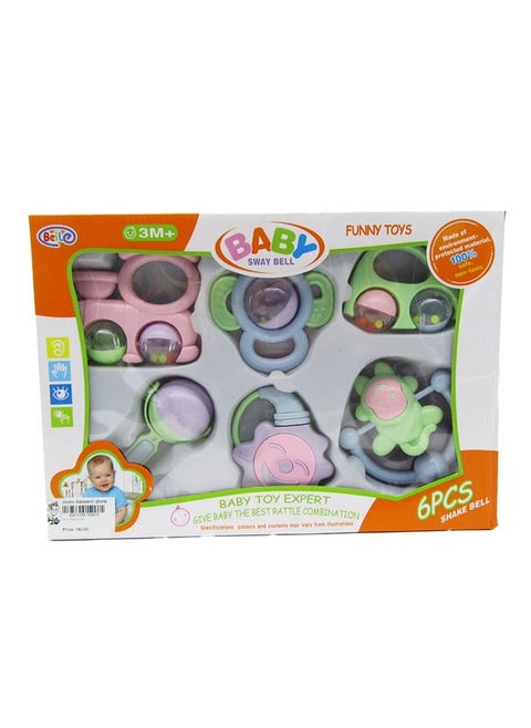Kids Toy baby sway bell , 6pcs shake bell , baby Toys for 3 month Boys and Girls, Perfect Birthday Gift, All parts are with smooth surface and without any sharp edges or thorns