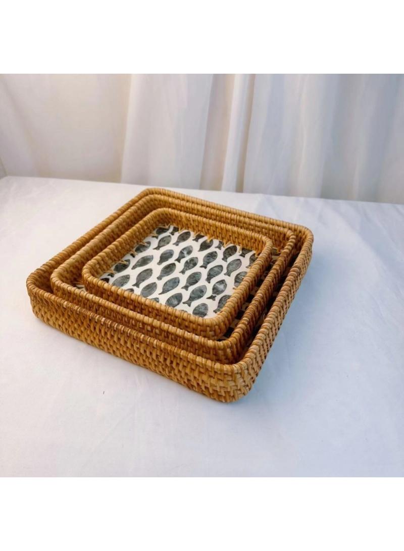 general 3-Piece Vegetable Fruit Storage Basket Dim Sum Tray - Image 1