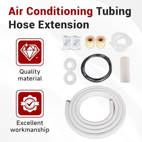 findmall 16FT Air Conditioning Tubing Hose Extension 3/8 and 5/8 Inch Twin Insulated Copper Hoses Fit for Mini Split Air Conditioner - Image 3
