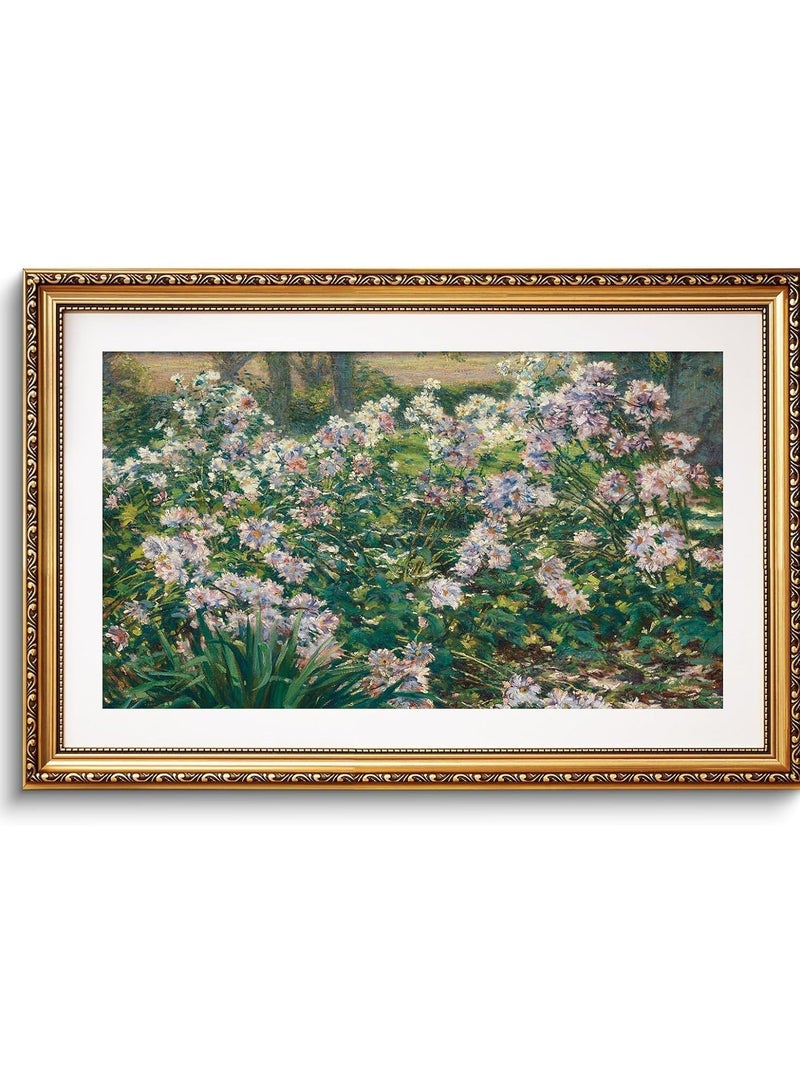 مؤسسة فكرة اليوم اليوم فكرة كبيرة الأزهار جدار الفن مع الذهب الإطار خمر زهرة قماش قماش يطبع ديكور على الطراز الفيكتوري لغرفة المعيشة, معرض, غرفة نوم, مكتب 20x30 بوصة - Image 1