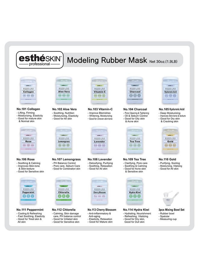 estheskin estheSKIN Peel Off Type Modeling Rubber Mask Powder Jar for Facial Skin Care Treatment (30oz) 850g, Measuring Spoon Included (30oz, 103.Viatmin-C)  - Image 5