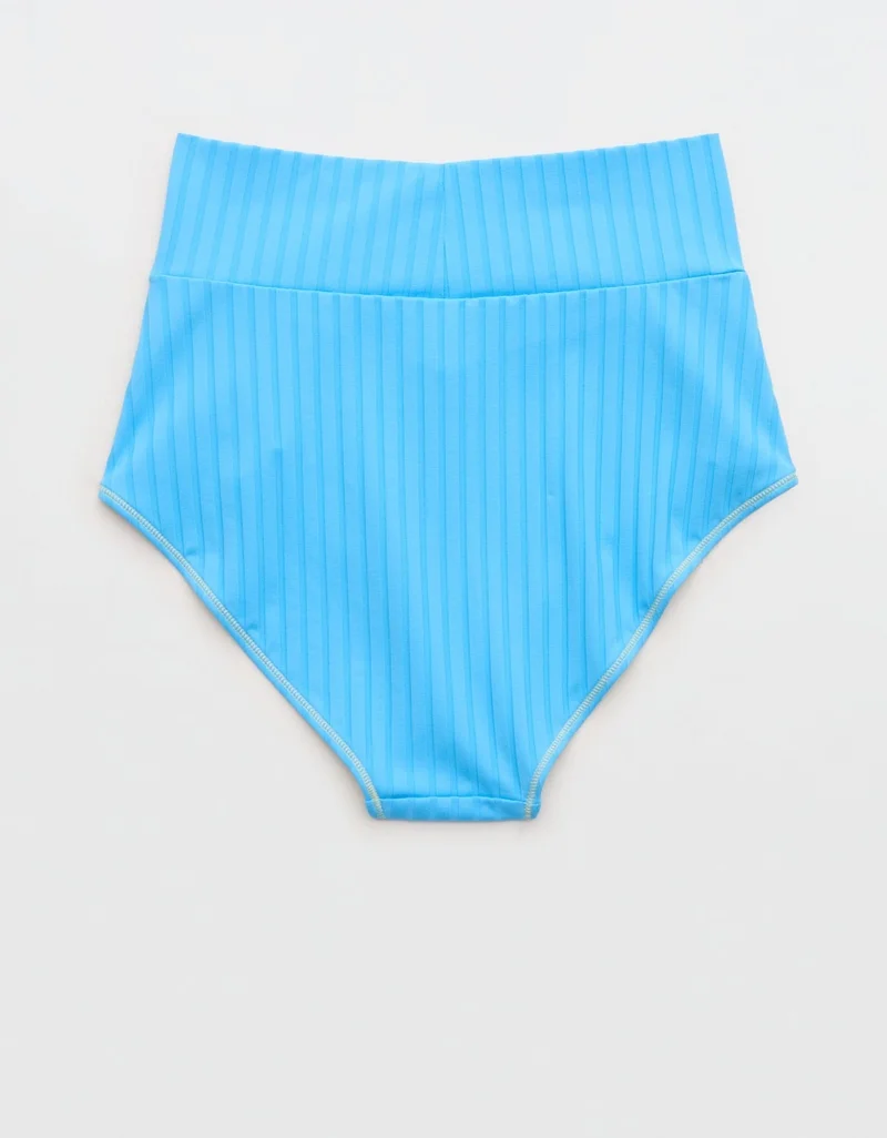 Aerie  Aerie Ribbed High Waisted Full Coverage Bikini Bottom for Women | Best Price UAE