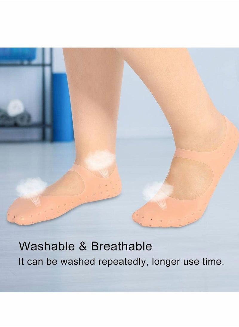 Generic Moisturizing Silicone Socks for Men & Women - Breathable, Waterproof Foot Care Socks for Dry Feet & Cracked Heels - 3 Pack Anti-Split Repair Socks for Comfortable All-Day Wear  - Image 3