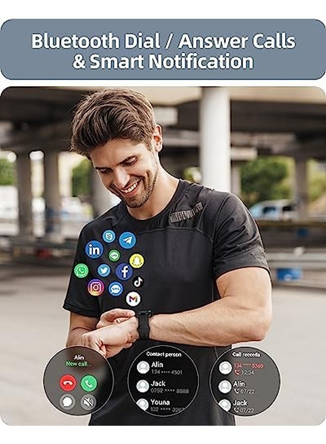 Parsonver ساعة ذكية مع مكالمات بلوتوث، شاشة HD، متتبّع للياقة، أكثر من 100 وضع رياضي، مستشعر لنبض القلب وتتبع النوم، مقاومة للماء بمعيار IP68. - Image 2