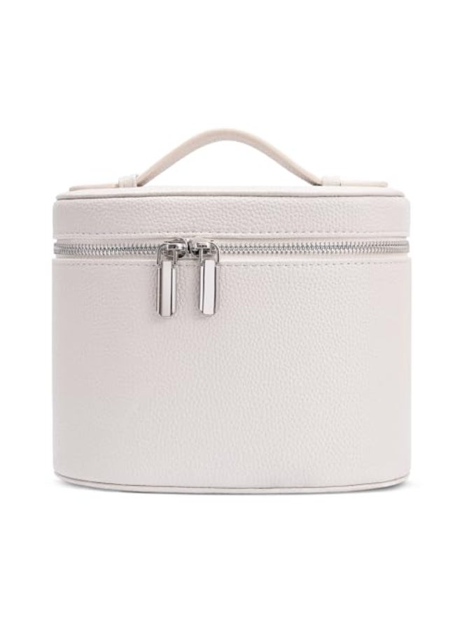 idoltimes Cosmetic Case Leather Makeup Bag Portable Handheld Makeup Case Detachable Compartments - Image 1