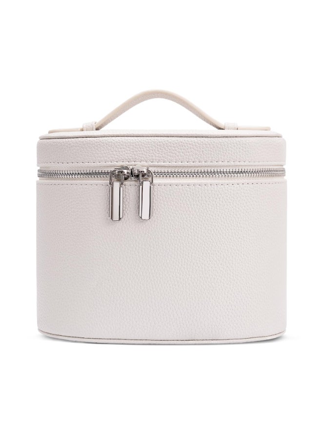 idoltimes Cosmetic Case Leather Makeup Bag Portable Handheld Makeup Case Detachable Compartments - Image 2
