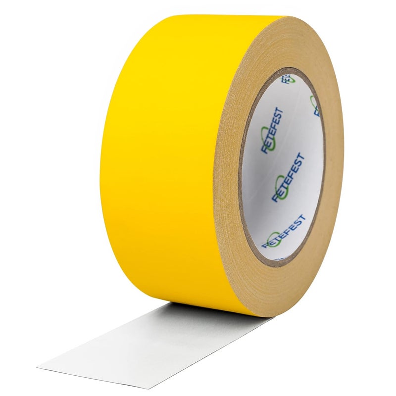 Fetefest Gaffers Tape Yellow Heavy Duty, 2" by 30 Yards, Professional Grade Gaffer Tape, Non-Reflective, No Residue, Hand Tear, Self-Adhesive, Multiple Purposes (Yellow, 2 inches x 30 Yards) - Image 1