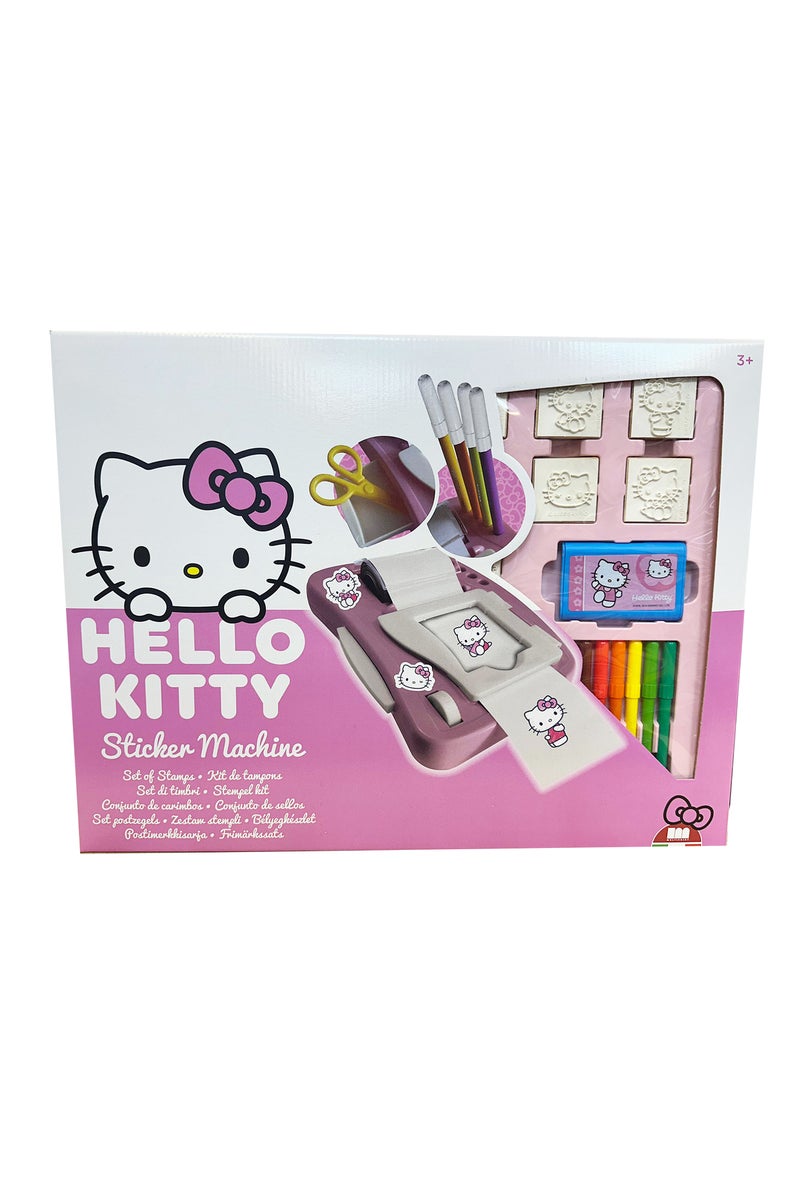 Multiprint Hello Kitty Sticker Machine – Includes 1 Sticker Maker, 1 Album, 12 Markers, 7 Stampers, 1 Ink Pad & Scissors – DIY Sticker Craft Kit for Kids - Image 1