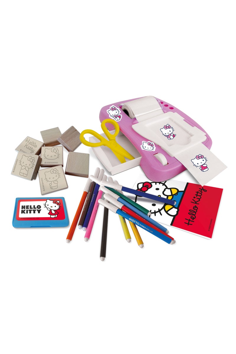Multiprint Hello Kitty Sticker Machine – Includes 1 Sticker Maker, 1 Album, 12 Markers, 7 Stampers, 1 Ink Pad & Scissors – DIY Sticker Craft Kit for Kids - Image 3
