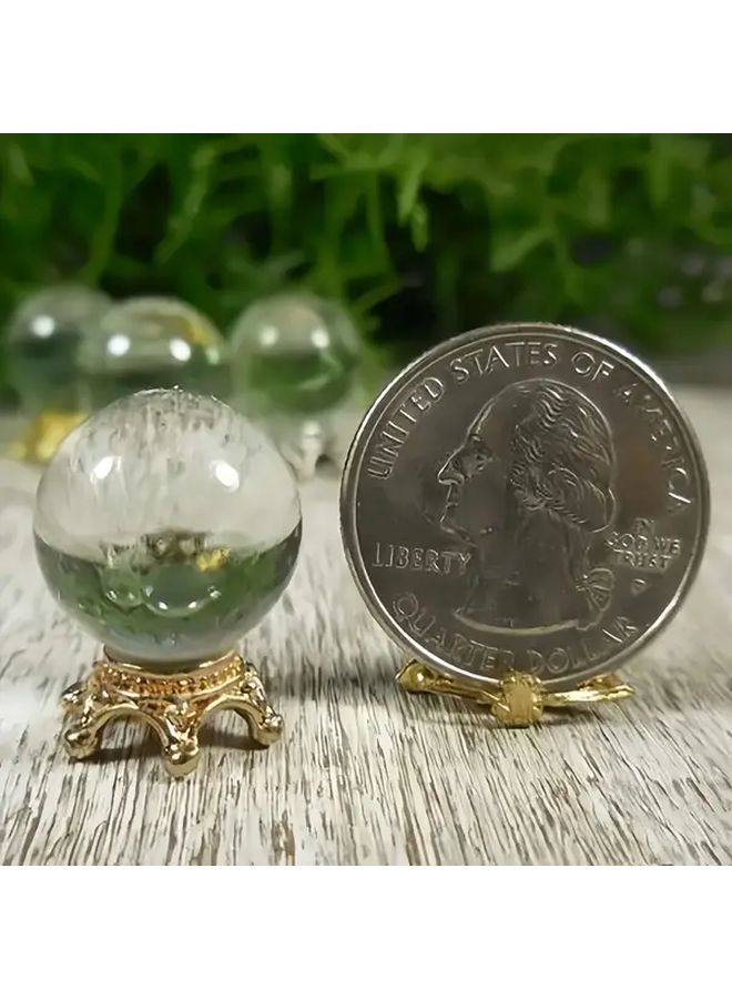 1 Set Miniature Crystal Ball And Fireplace Dollhouse Accessory Elegant White Mantel Decor With Clear Glass Crystal Ball For Dollhouse Miniature Room Decorations Christmas Gift For Dollhouse Lovers Fireplace Accent With Sturdy Base For Dolls House Miniature Scenes And Collectors Display - Image 3