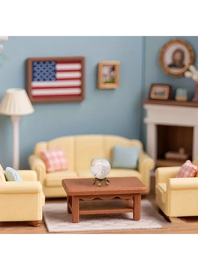 1 Set Miniature Crystal Ball And Fireplace Dollhouse Accessory Elegant White Mantel Decor With Clear Glass Crystal Ball For Dollhouse Miniature Room Decorations Christmas Gift For Dollhouse Lovers Fireplace Accent With Sturdy Base For Dolls House Miniature Scenes And Collectors Display - Image 4