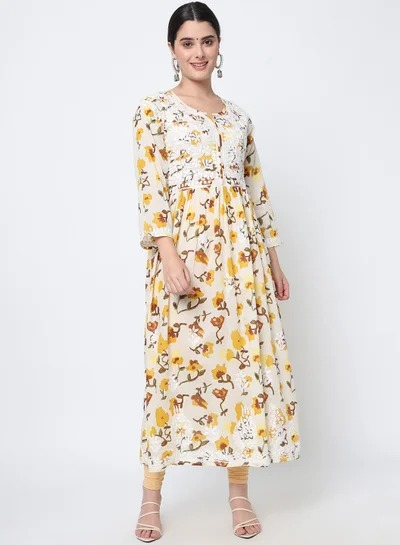 Alaya Women Hand Embroidered Chikankari Cotton Kurta-AL3580