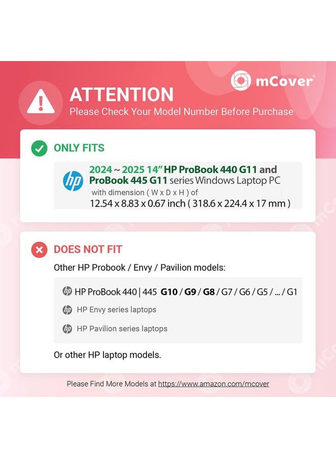 mCover Case ONLY Compatible for 2024 ～ 2025 14-inch HP ProBook 440/445 G11 Series Windows Notebook PC (NOT Fitting Any Other HP Models) - Green - Image 3