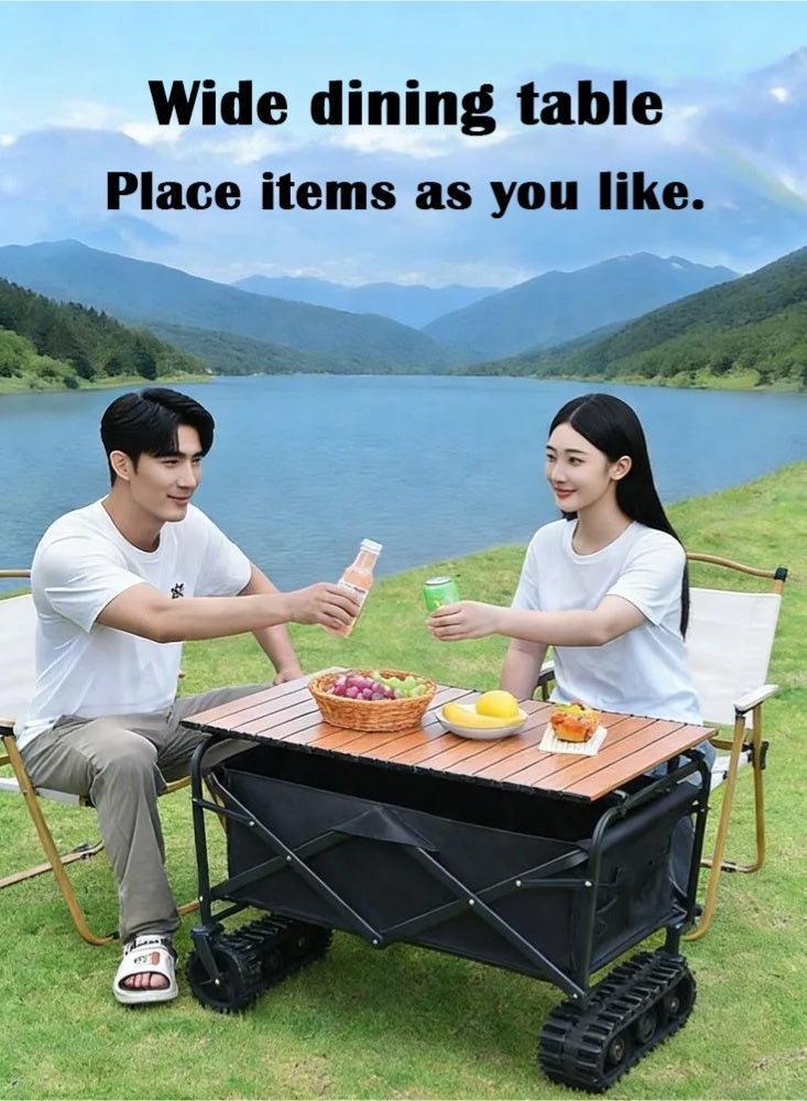PHISMA Folding Wagon Garden Cart Folding Trolley Cart Outdoor Wagon Collapsible With Removable Fabric Festival Garden Camping Picnic Cart Supports Max 265lbs Capacity Transport Trailer - Image 5