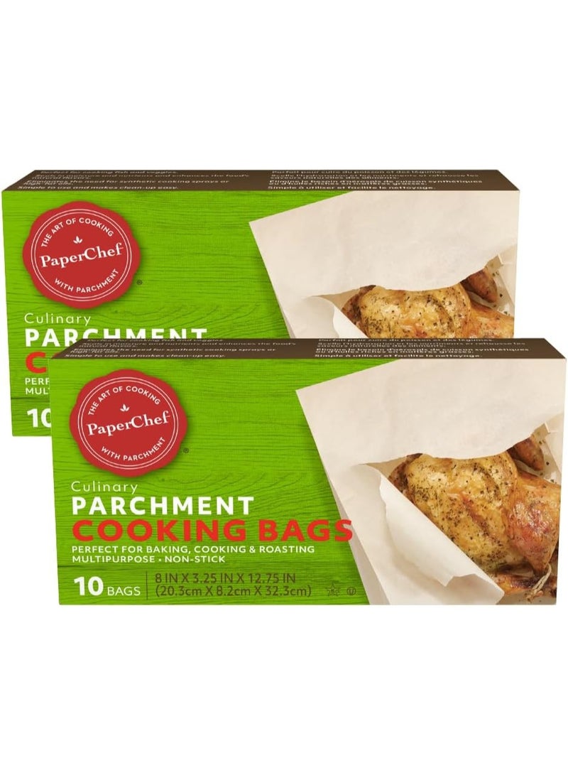 PaperChef Parchment Bags - Multipurpose, Non-Stick Paper - Perfect for Roasting and Steaming - 10 Count - 2 Pack - Image 1