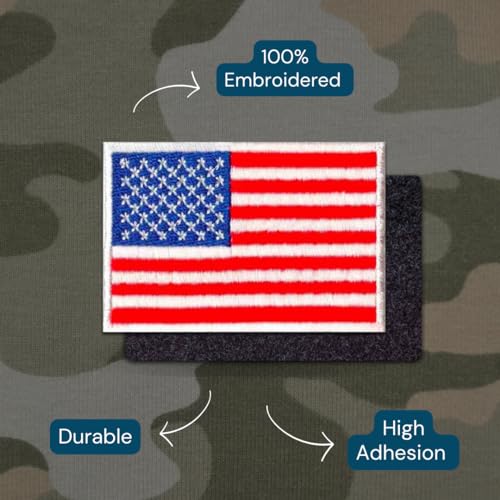 Laughing Lizards American Flag Tactical Patch (2-Pack) | Hook & Loop 2x3 USA Flag Military Patch, Tactical Patches for Backpacks, Hats, Bags, and Equipment - Image 3