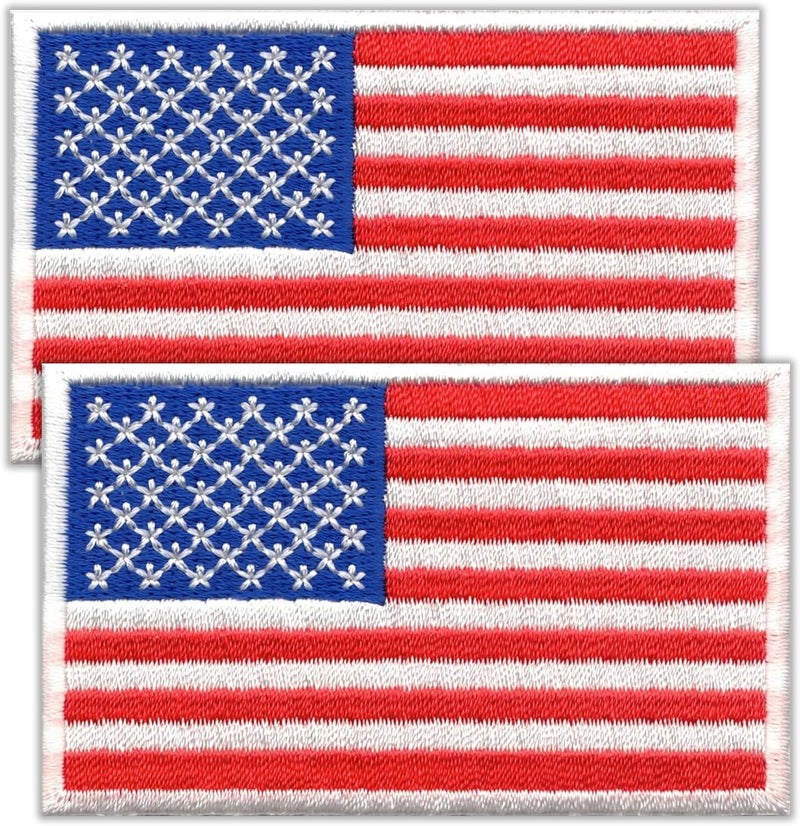Laughing Lizards American Flag Tactical Patch (2-Pack) | Hook & Loop 2x3 USA Flag Military Patch, Tactical Patches for Backpacks, Hats, Bags, and Equipment - Image 1