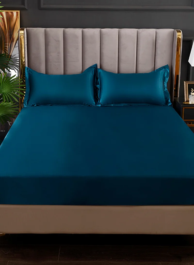 GOOTOY GOOTOY 4-Piece Duvet Cover Set, Quilt Cover Set, Soft Touch & Comfortable, Imitated Silk Fabric, Polyester Fabric, with Fitted Sheet, 2.0m Bed