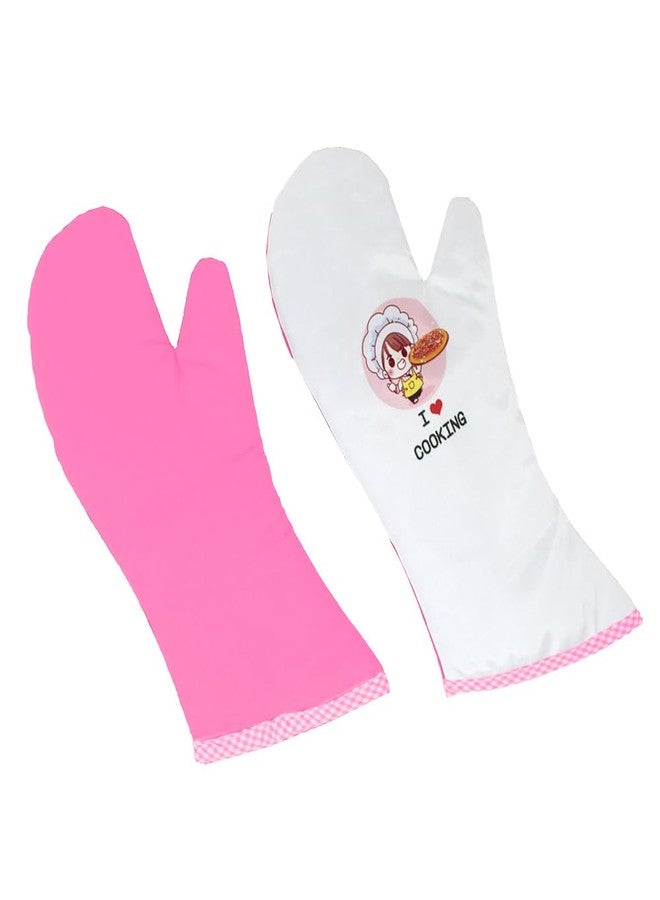 The Rosette Imprint Kids Chef Apron Set - Adjustable Children's Cooking Apron with Hat and Gloves for Girls - Image 3