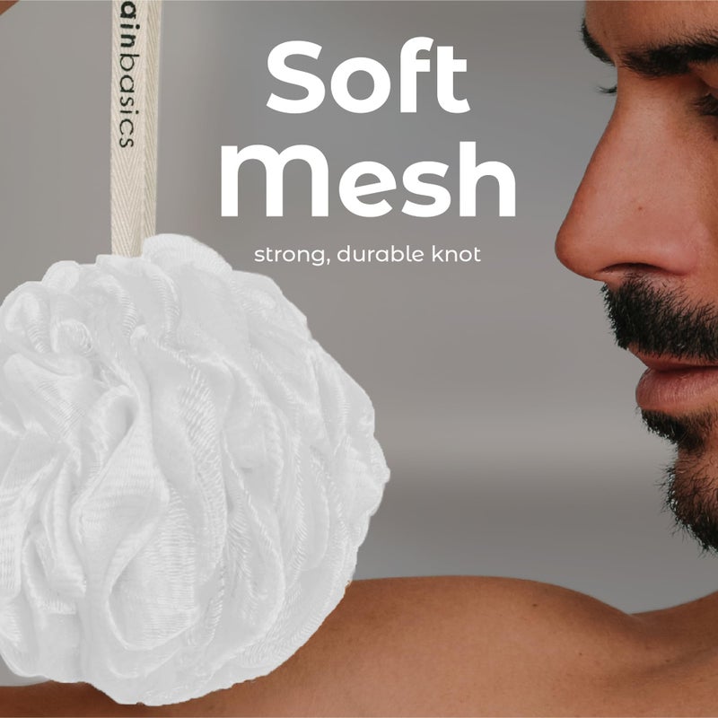 MainBasics إسفنجة لوفة للاستحمام من MainBasics - مجموعة من 3، بيضاء ثلجية - Image 3