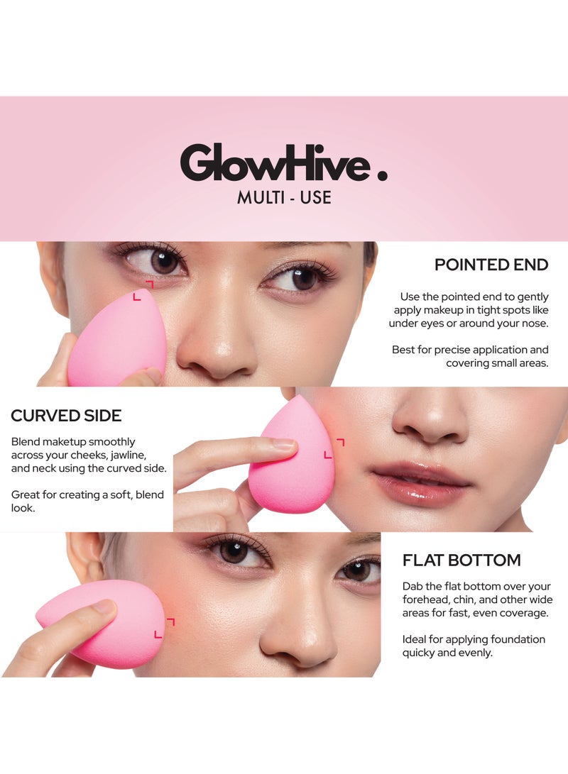 GlowHive. Beauty Makeup Blender Set – 6-Piece Latex-Free Makeup Sponge Set | Ultra-Soft, High-Definition Beauty Blenders for Foundation, Powder, Cream & Liquid | Flawless, Streak-Free Application, Super Bouncy, Dreamy Soft - Image 2