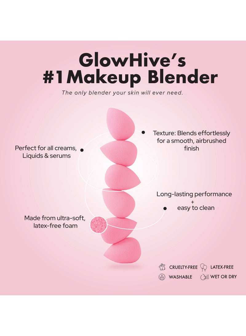 GlowHive. Beauty Makeup Blender Set – 6-Piece Latex-Free Makeup Sponge Set | Ultra-Soft, High-Definition Beauty Blenders for Foundation, Powder, Cream & Liquid | Flawless, Streak-Free Application, Super Bouncy, Dreamy Soft - Image 4