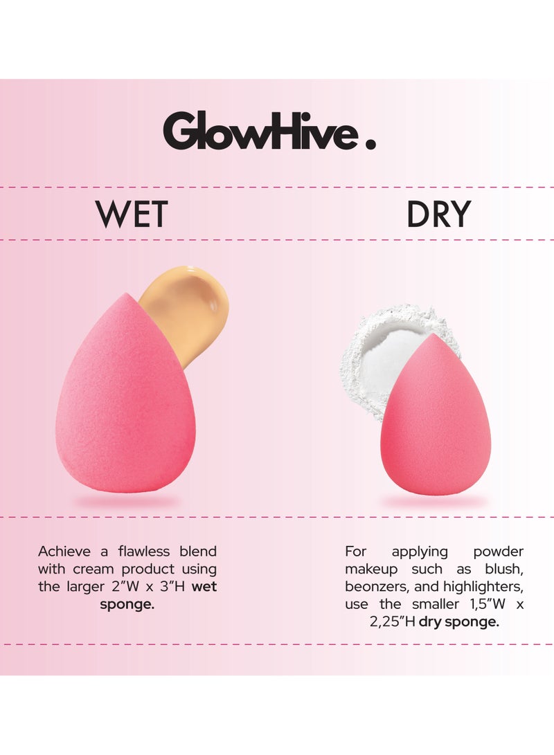 GlowHive. Beauty Makeup Blender Set – 6-Piece Latex-Free Makeup Sponge Set | Ultra-Soft, High-Definition Beauty Blenders for Foundation, Powder, Cream & Liquid | Flawless, Streak-Free Application, Super Bouncy, Dreamy Soft - Image 5