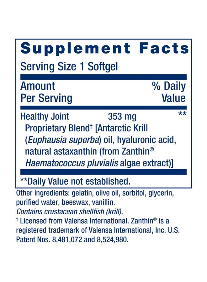 Life Extension Life Extension Krill Healthy Joint Formula, Krill Oil, hyaluronic Acid, The carotenoid astaxanthin for Healthy Joints, Healthy Body, Gluten-Free, Non-GMO, 30 softgels  - Image 3
