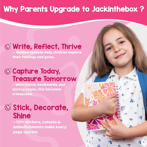 jackinthebox DIY Journal for Girls Ages 8-12, 242 pcs, Journaling kit, Tween Scrapbook, Includes 10 Mental Health Exercises, Girls Diary 8 9 10 11 12 Years - Image 4