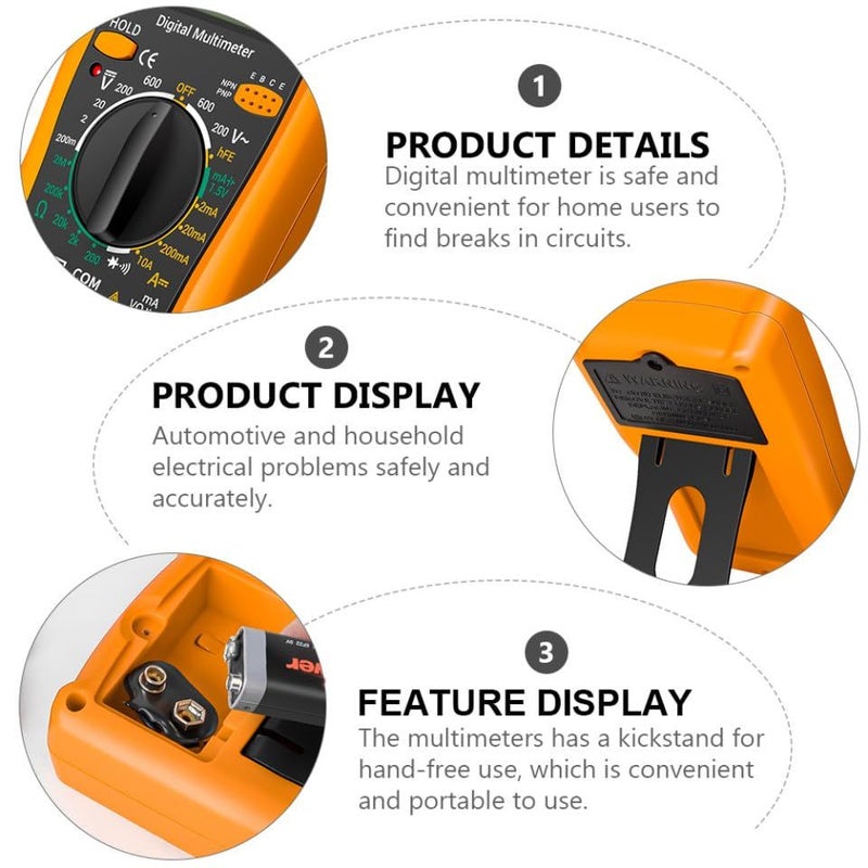 Digital Multimeter Tester Auto Electrical Resistance Measurement Portable Handheld Device with Kickstand - Image 4