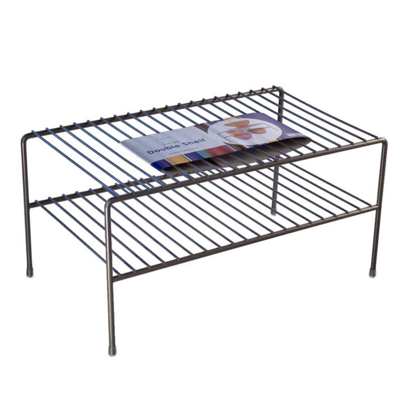 INDIAN DECOR Double Cabinet Kitchen Organizer Shelf Black Large - Image 1